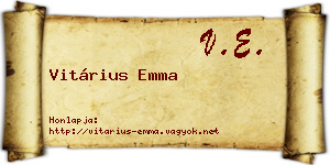 Vitárius Emma névjegykártya